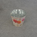 PLANTER TIN 7 x 6"   W/LINER GERBERA DAISY PRT