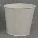 PLANTER TIN W/LINER 3/SET SOLID WHITE