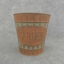 PLANTER TIN 5.5" x 5.75" METAL/"GARDEN"