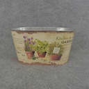 PLANTER TIN SET (3/SET) OVAL HERBS W/LINER