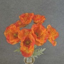 POPPY BUSH X8 FLOCKED/STEMS 19"  ORANGE