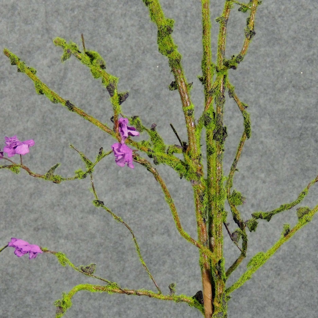 TWIG MOSS SPRAY 34" W/PURPLE BLOSSOMS