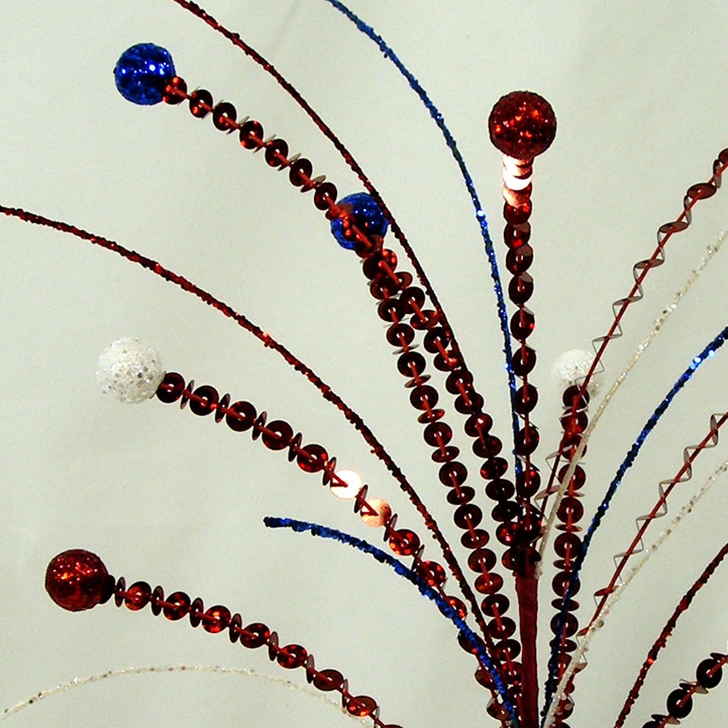 SEQUIN BERRY SPRAY 18" RED/WHITE/BLUE