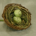 NEST TWIG 4" w/2 EGGS & PICK  GREEN