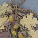 PUMPKIN TWIG 18x18" BERRY/LVS BROWN/OAK LEAVES