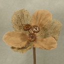 BURLAP FLOWER 4" 17"O.A.L