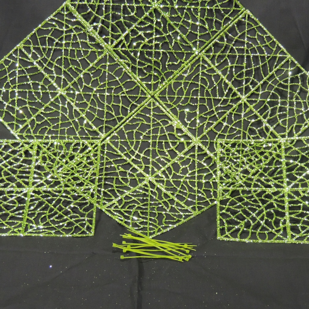 SQUARE BRICK 8" GLITTER GREEN (6/BAG)
