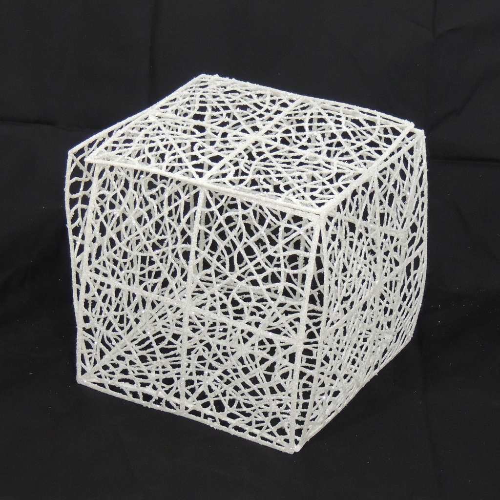 SQUARE BRICK 8" GLITTER WHITE (6/BAG)