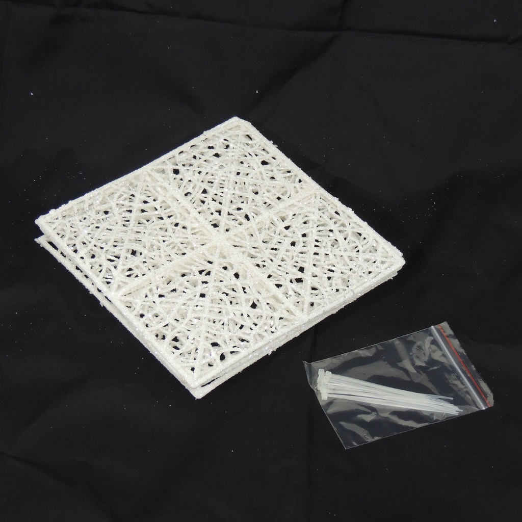SQUARE BRICK 8" GLITTER WHITE (6/BAG)