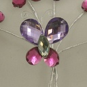 BUTTERFLY ACRYLIC PICK X6 7&quot;  PINK/FUCHSIA