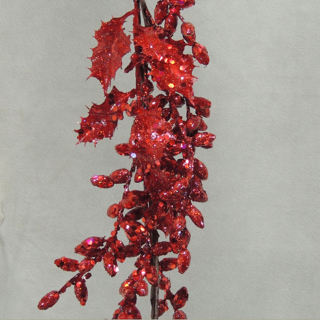 GARLAND 5' BERRY W/HOLLY LEAVES