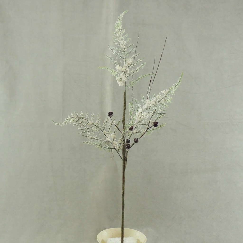 FERN SPRAY SNOW FLOCKED 21"