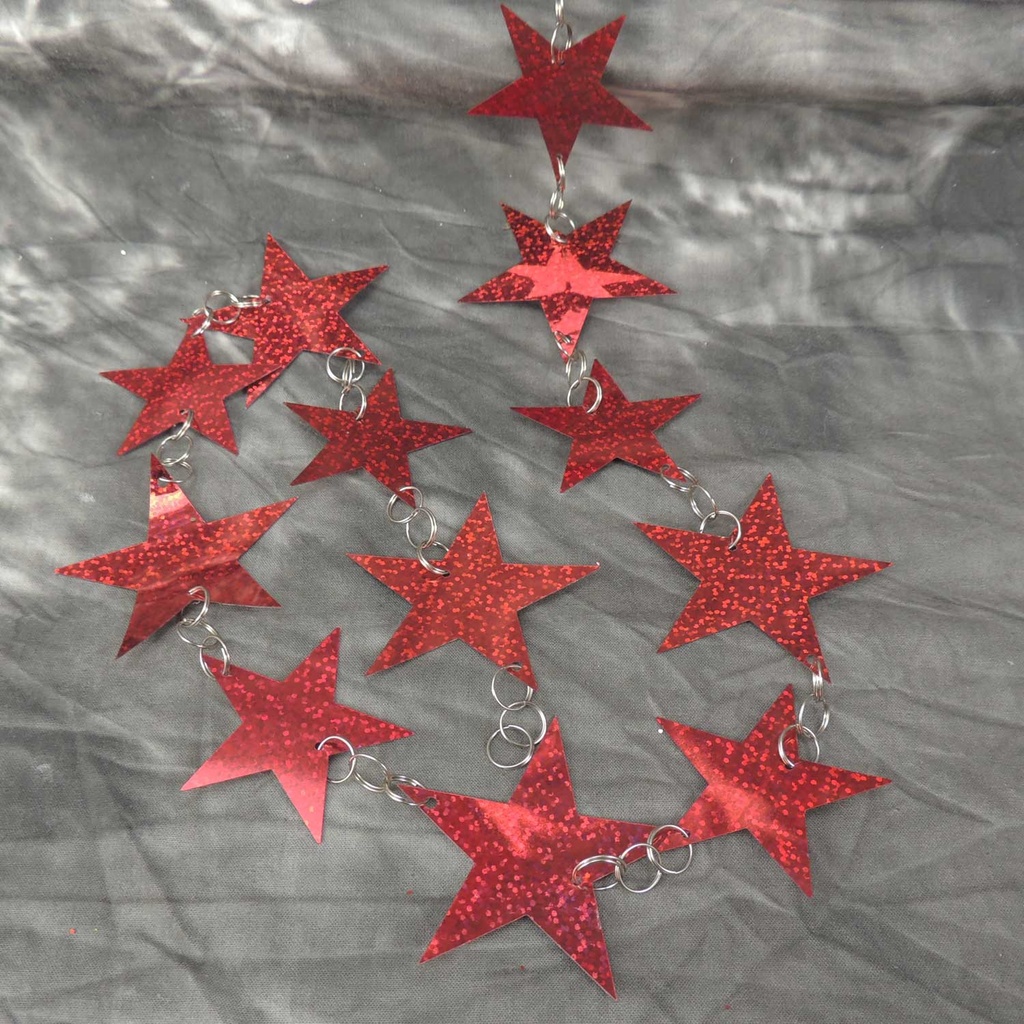 72" STAR GARLAND  -  RED