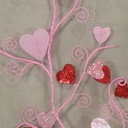 GARLAND 4' CURLY WITH HEARTS RED/PINK