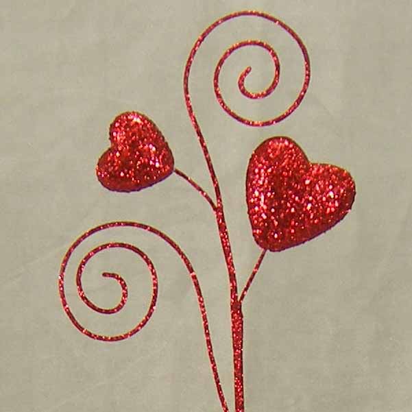 HEART CURLY PICK  24" RED