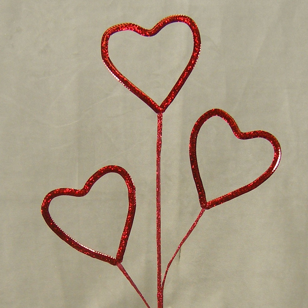 HEART SPRAY  24&quot; RED