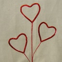 HEART SPRAY  24" RED