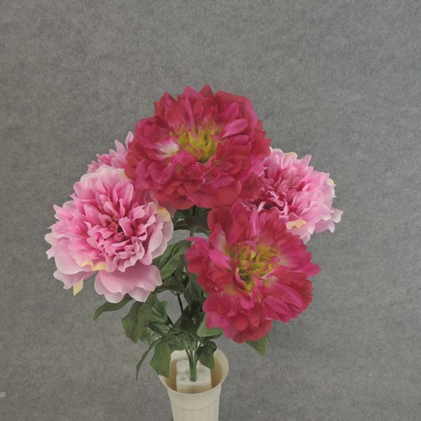 PEONY BUSH X6  18.5"  BEAUTY/PINK