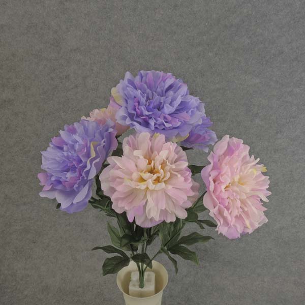 PEONY BUSH X6  18.5"  LAVENDER/PINK