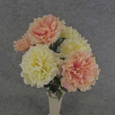 PEONY BUSH X6  18.5"  PINK/CREAM