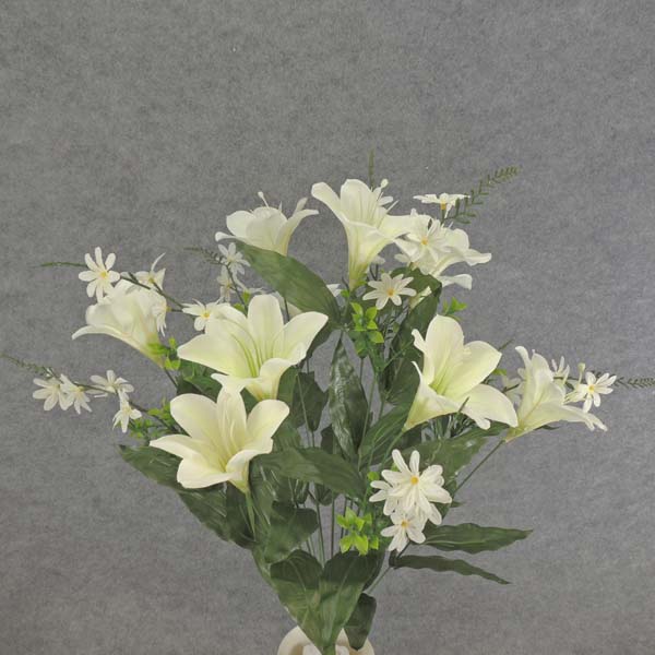 LILY/MINI DAISY BUSH X18  24"  CREAM/WHITE