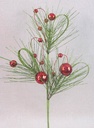 GLITER PINE BALL LOOP SPRAY 16&quot;