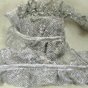 RIBBON 6' X 3" GLITTER MESH  SILVER