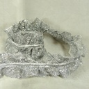 RIBBON 6' X 3" GLITTER MESH  SILVER