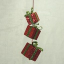 ORNAMENT GIFT PACKAGE X3 10"  RED/GREEN