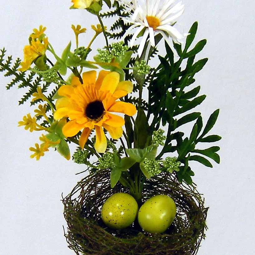 DAISY MIX PICK 15" YELLOW/WHITE W/NEST