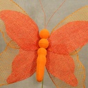 BUTTERFLY 14" BURLAP PICK  ORANGE