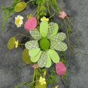 GARLAND 4' MIXED W/GREEN FLOWER