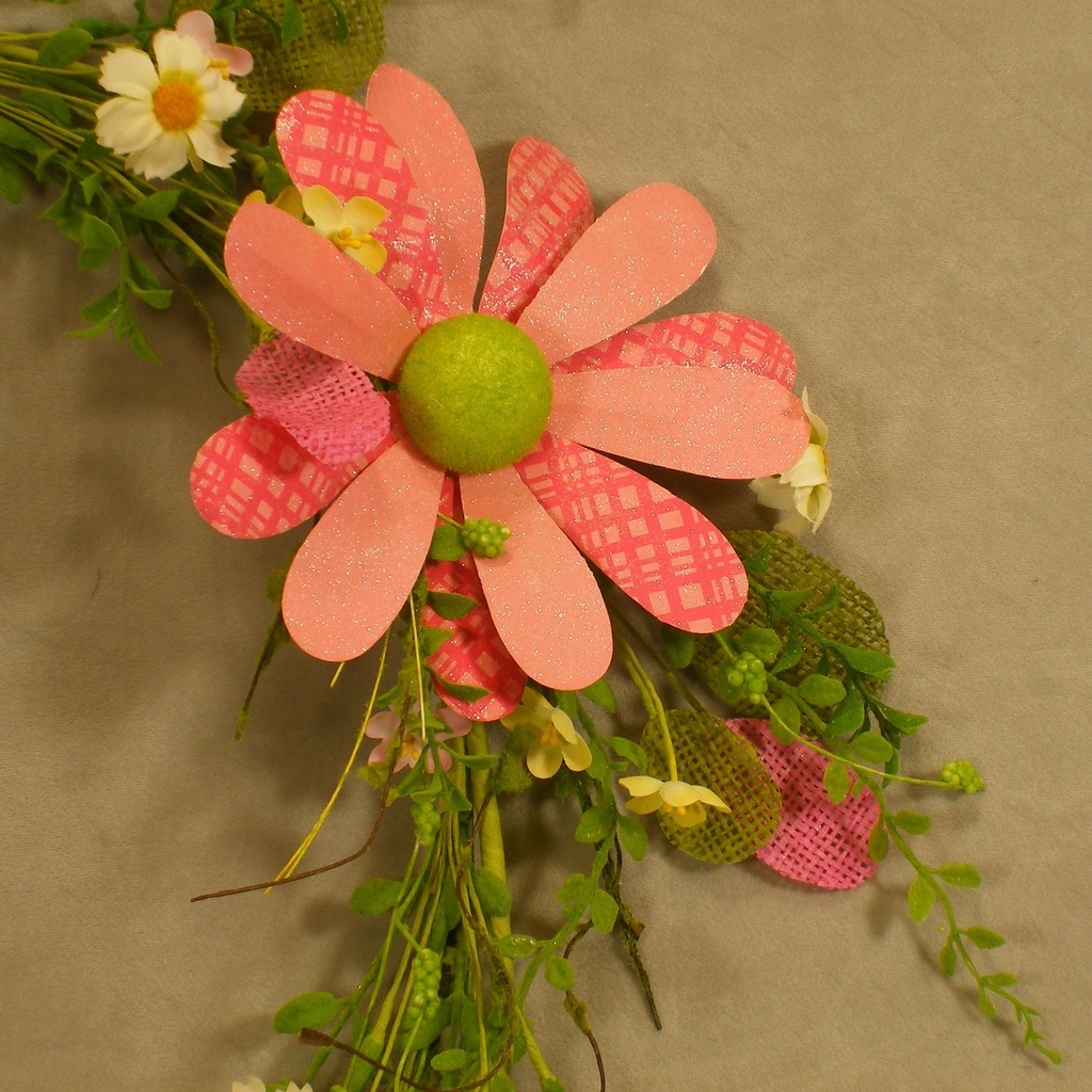 GARLAND 4' MIXED W/PINK FLOWERS