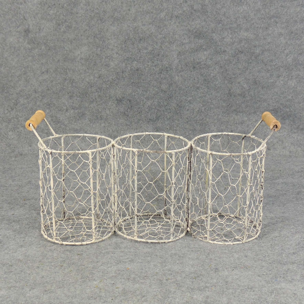 BASKET WIRE 5.5"Hx13"Lx4.25"W WHITEWASH