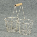 BASKET WIRE 4"Hx9.75"Lx4.75"W WHITEWASH