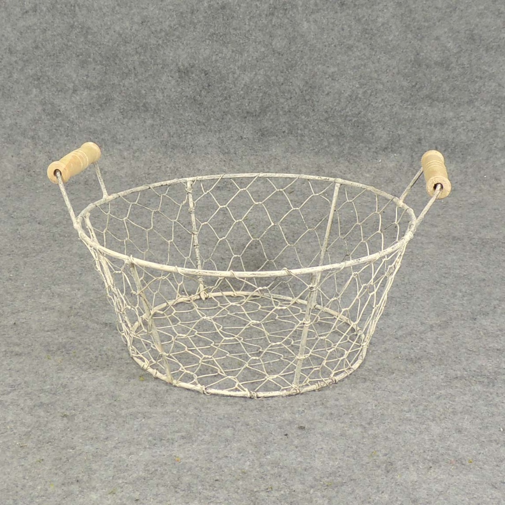 BASKET WIRE 4"H X 9"D WHITEWASH