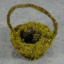 BASKET MOSS/TWIG W/HANDLE 9&quot;H X 6&quot;W X 3&quot;O