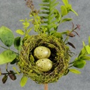 NEST W/EGGS & FOLIAGE PICK 11"