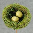 NEST 4" MOSS/TWIG W/EGGS ON PIC