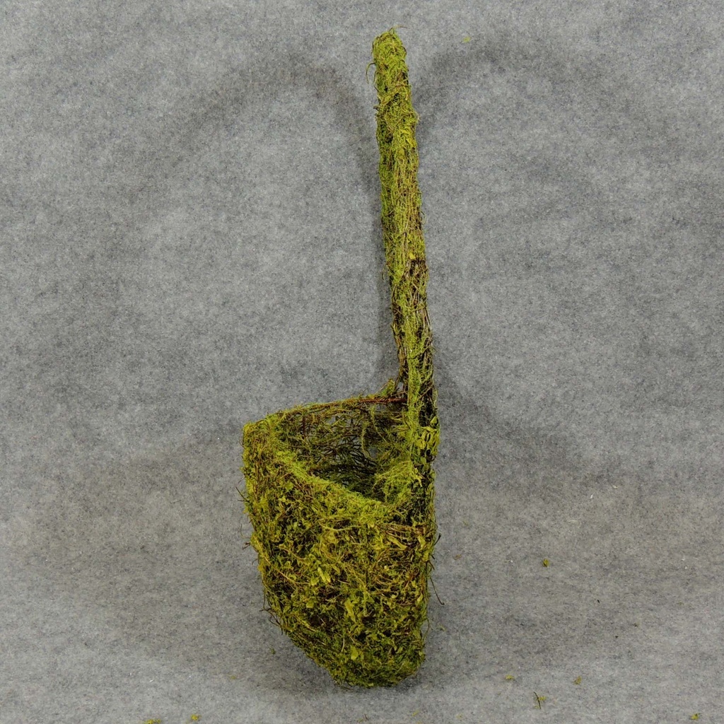 BASKET HALF WALL MOSS/TWIG 15"H X 11"W X 4"D