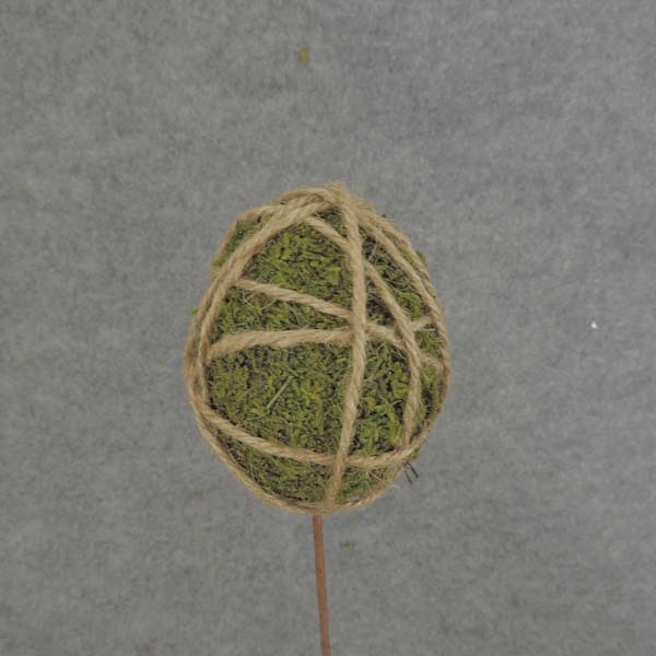 EGG PICK 11" MOSS/JUTE DESIGN  1