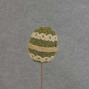 EGG PICK 11" MOSS w/BURLAP