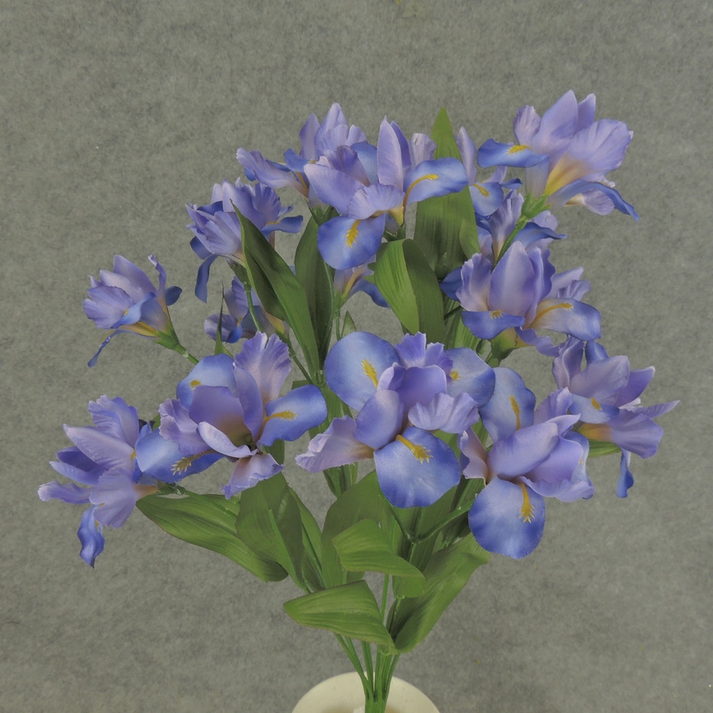 IRIS BUSH X9 18" SATIN  PURPLE/LAVENDER