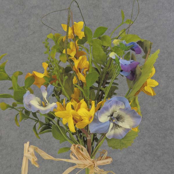 FORSYTHIA/PANSY BUNDLE 13" X6  YELLOW/PURPLE