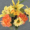 LILY/PEONY/GERB/COSMOS BUSH X14  YELLOW/ORANGE