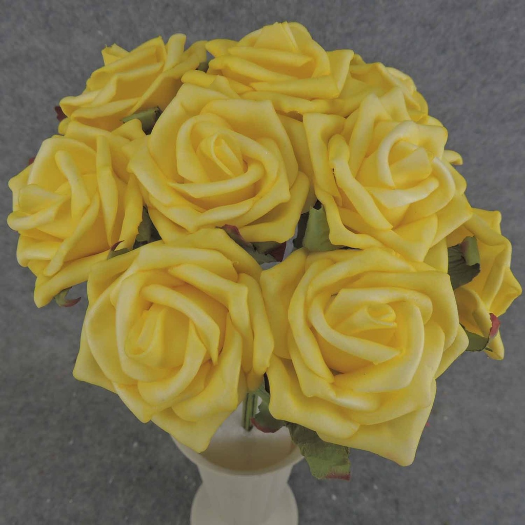 ROSE OPEN BUNDLE X9 10"  YELLOW