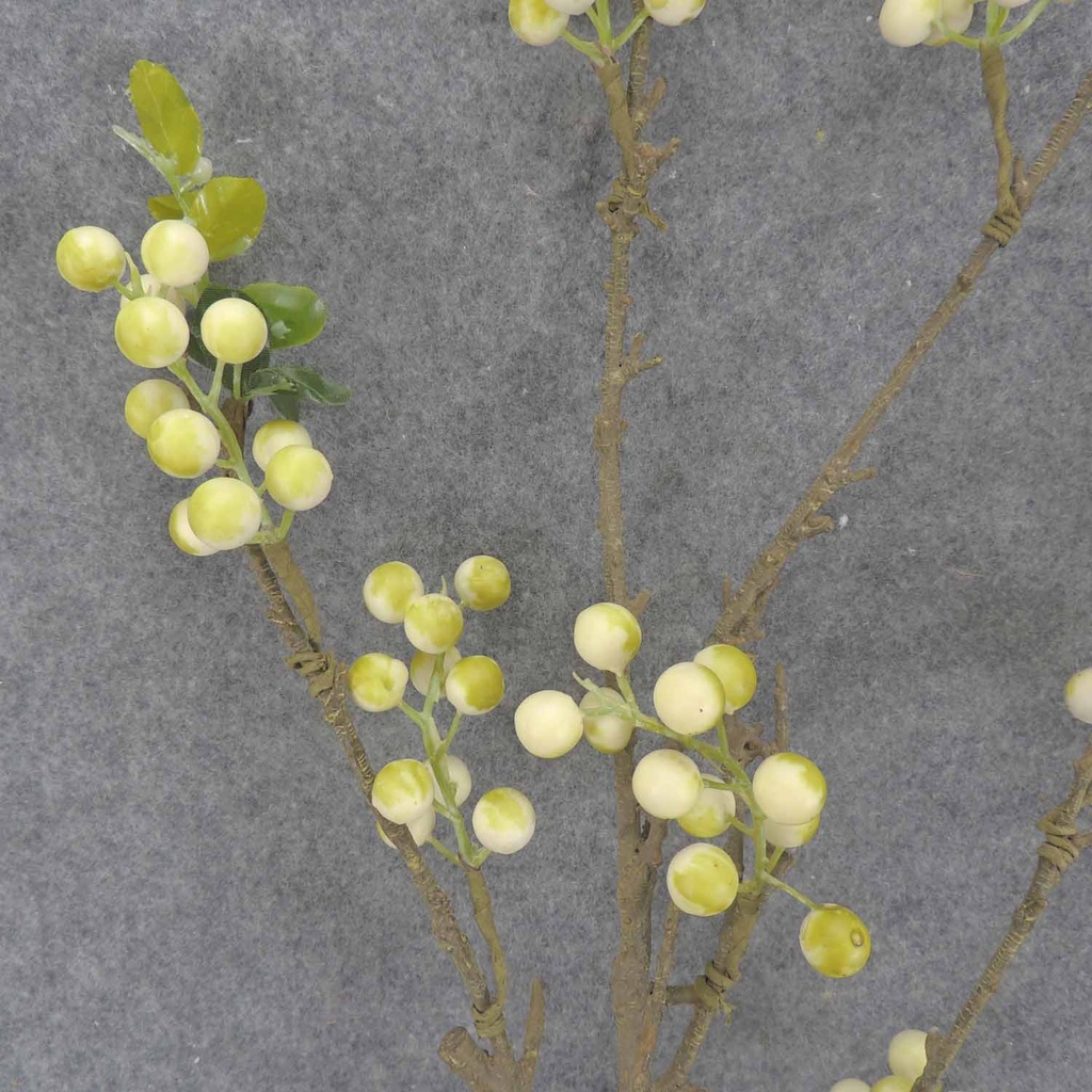 BERRY TWIG SPRAY X3 48"  CREAM/GREEN