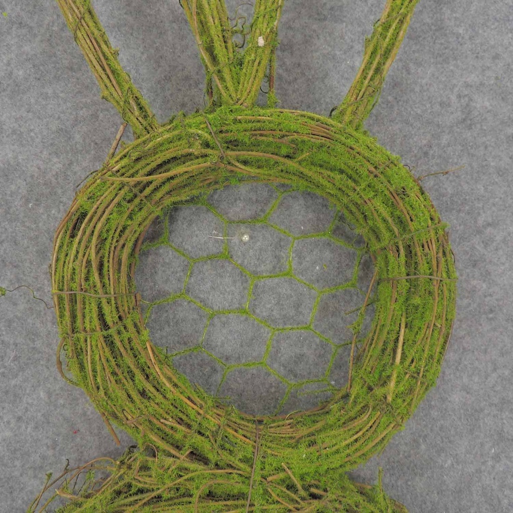 BUNNY WREATH TWIG/MOSS 12x25&quot;