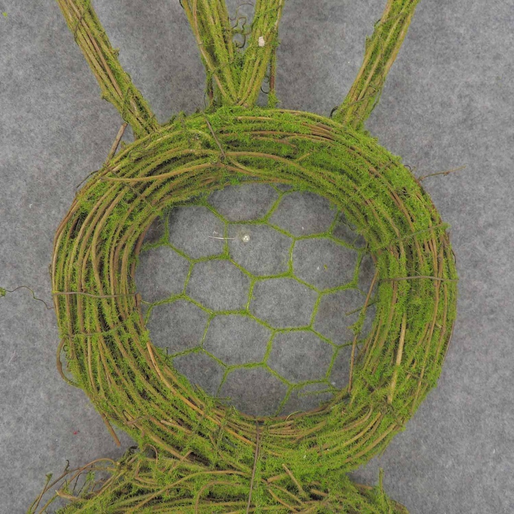 BUNNY WREATH TWIG/MOSS 12x25"