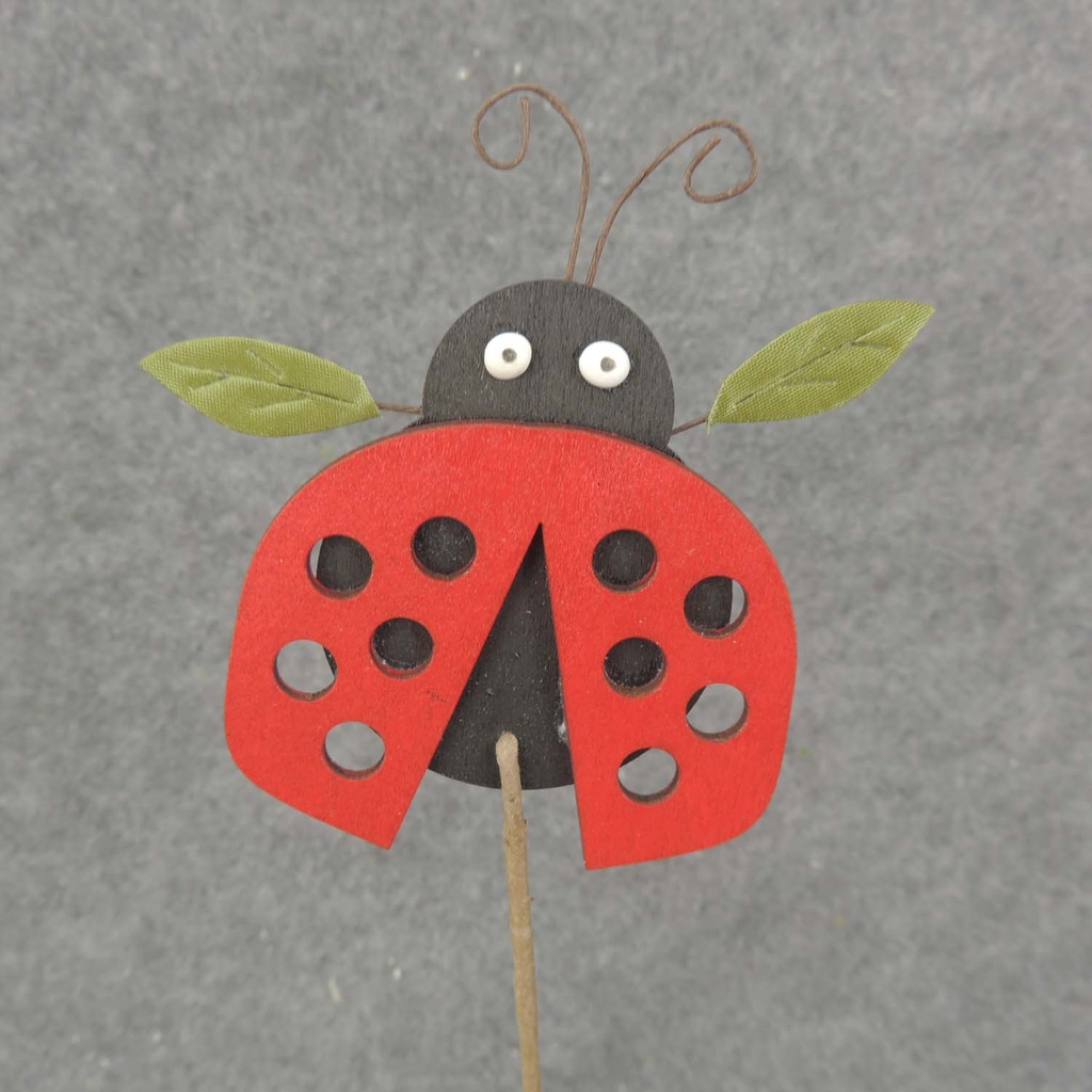 LADYBUG PICK 14.75" 3" DIA 6/BG WOODEN